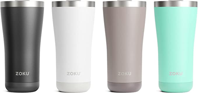 Zoku 12oz 3-in-1 Stainless Steel Tumbler Powder Coated Coral