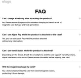 Elago Magnetic Vegan Leather Wallet 3 Card Holder Compatible with MagSafe