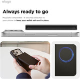 Elago Magnetic Vegan Leather Wallet 3 Card Holder Compatible with MagSafe