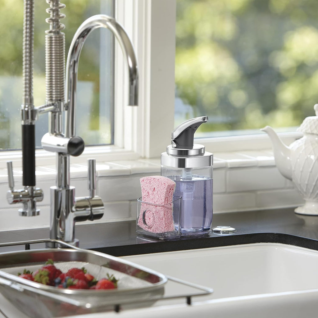 SIMPLEHUMAN Square Push Pump w Caddy 22oz Brushed Nickel Mission Shop