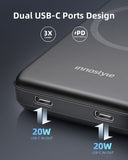 Innostyle PowerMag Duo 2-in-1 10000mAh Powerbank Simultaneous Wireless Charging for iPhone and Apple Watch