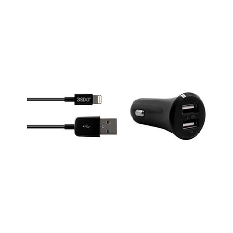 3SIXT Dual USB Car Charger 3.4A - Lightning