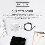 INNOSTYLE MiniGo III 20w Charger + Jazzy C-to-Lightning Cable Duo